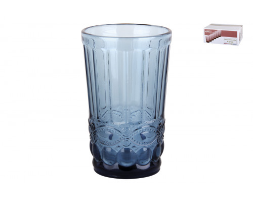 Набор стаканов 1/6 Коралл Арль синий GB2604V8012ZB 350мл. стекло
