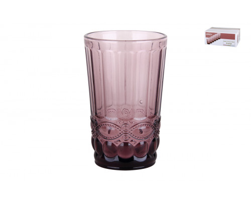 Набор стаканов 1/6 Коралл Арль фиолетовый GB2604V8012ZB 350мл. стекло