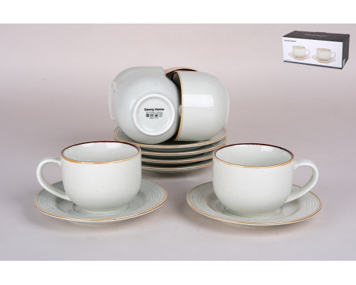 Набор чайный 6/12 220 мл Коралл  220SYP 2057#  фарфор