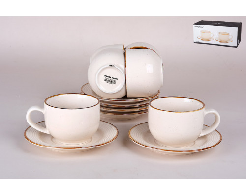 Набор чайный 6/12 220мл Коралл Nature 220SYP 2058#  фарфор