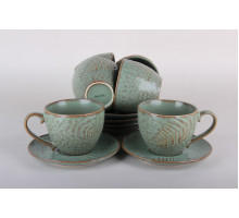 Набор чайный 6/12 280мл п/уп Коралл Fern deco T36-08  фарфор