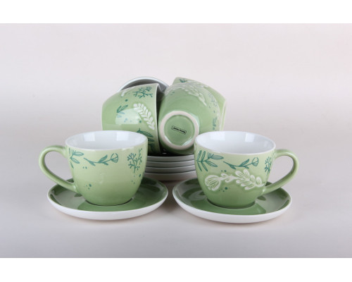 Набор чайный 6/12 300мл п/уп Коралл  T32-08  фарфор