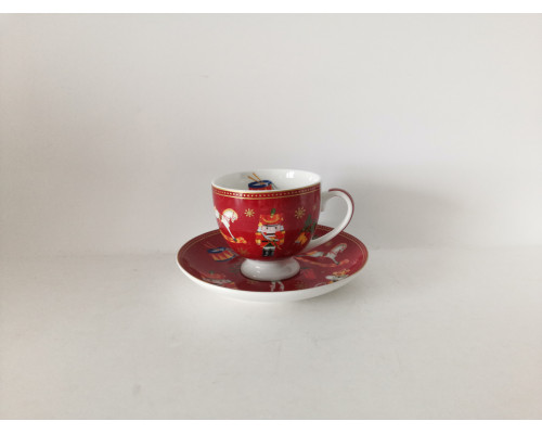 Пара кофейная 220 мл Коралл Щелкунчик и мышиный король YQ25001 п/у фарфор