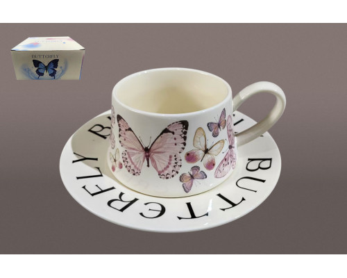 Пара чайная 270мл Коралл  8993  фарфор