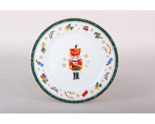 Тарелка десертная 19см Коралл Щелкунчик и мышиный король, зеленый YQ25002  фарфор