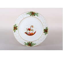 Тарелка обеденная 24см Коралл Новогоднее волшебство HD25022  фарфор