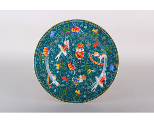 Тарелка обеденная 24см Коралл Щелкунчик и мышиный король, зеленый YQ25002  фарфор